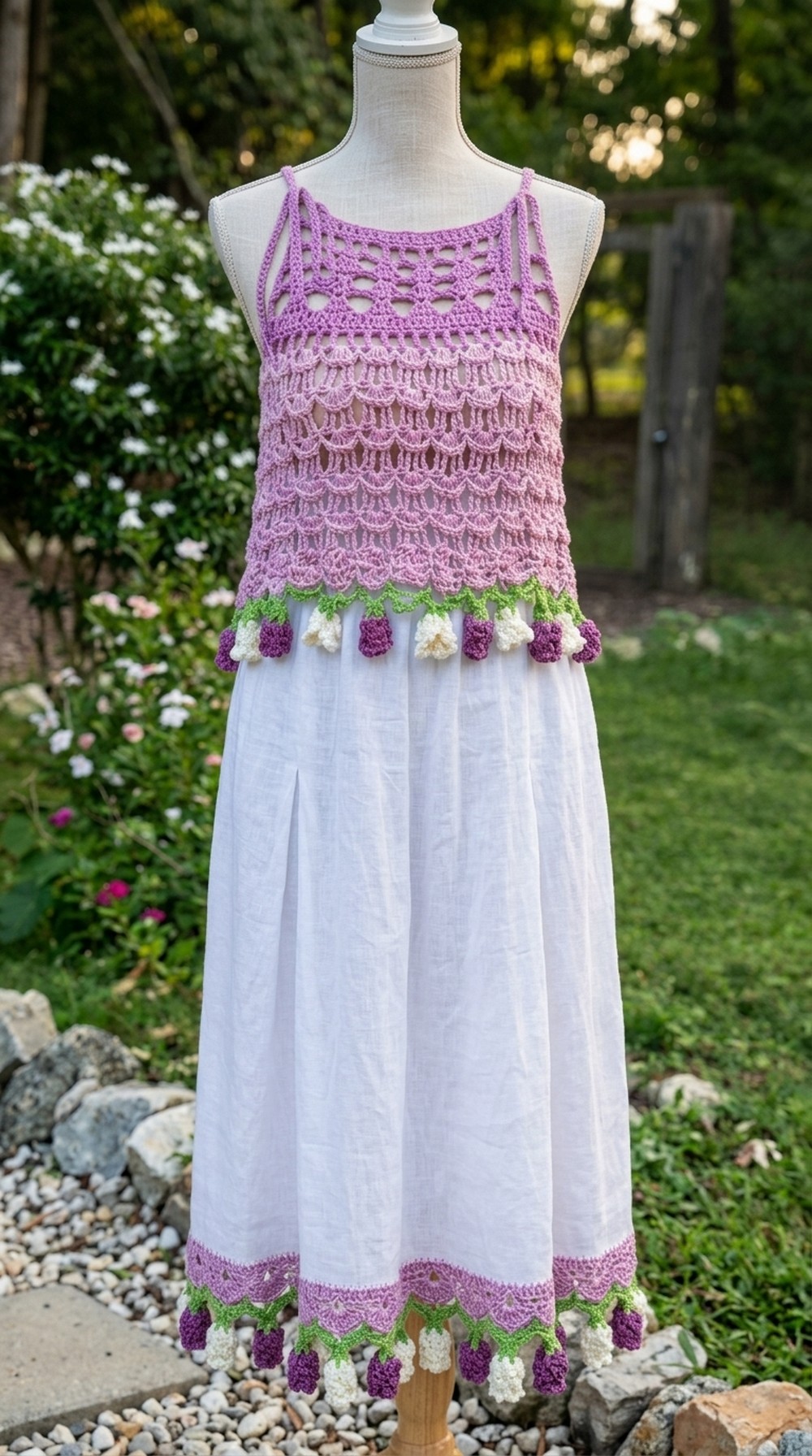 Crochet Lavender Lily Bouquet Top Pattern