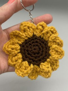 Crochet Sunflower Keychain Pattern