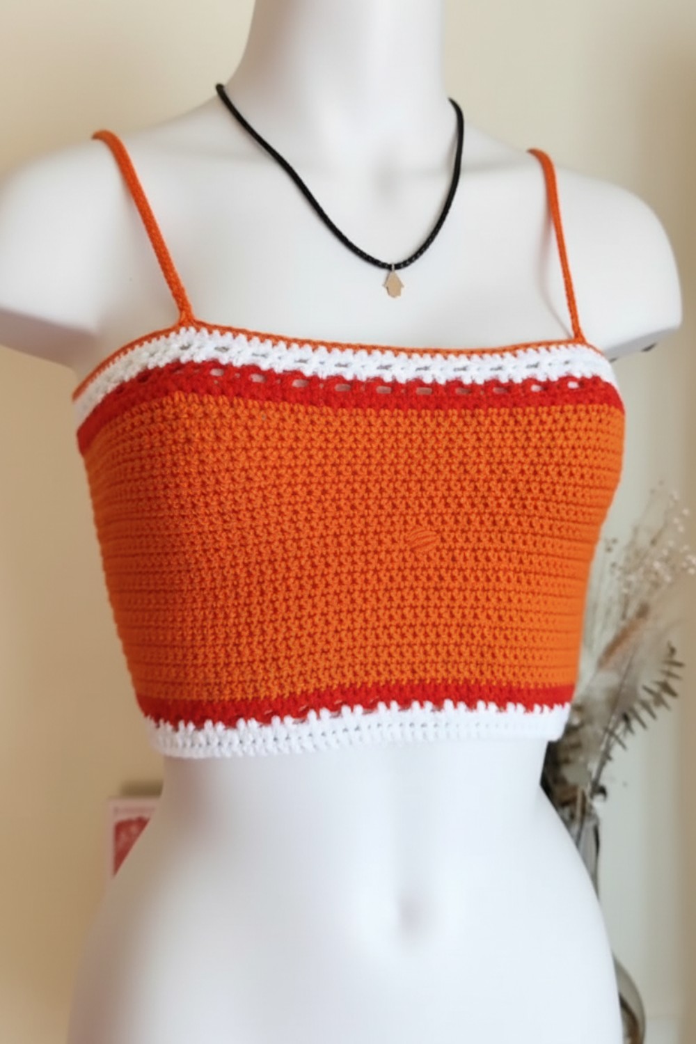 Crochet striped crop top