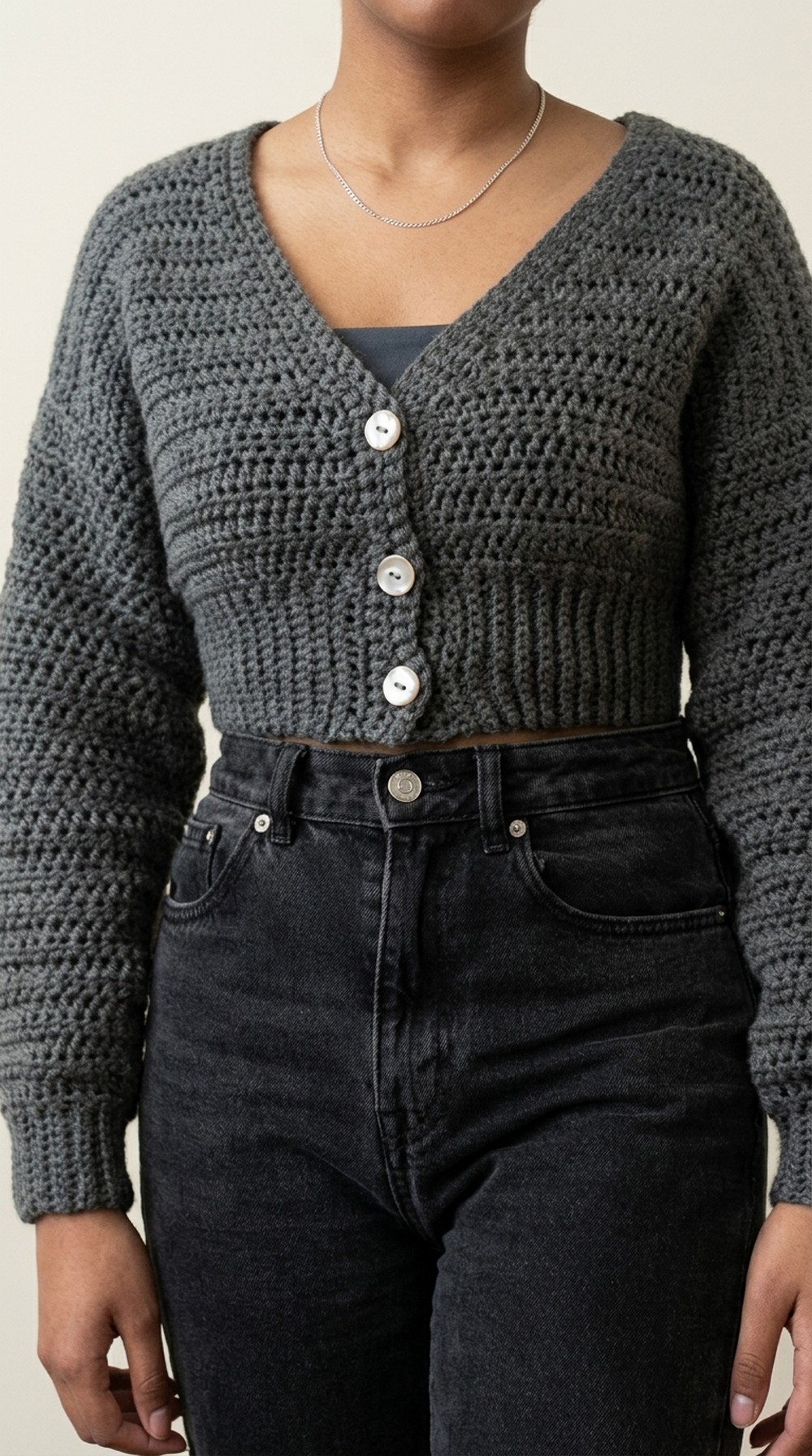 Crochet V-neck Cardigan