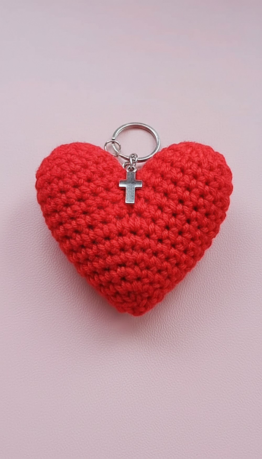  Crochet Heart Keychain