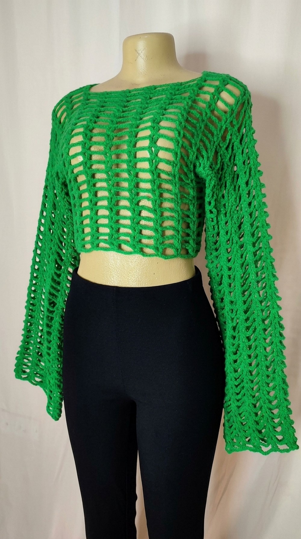 Crochet Long Sleeved Mesh Top Pattern
