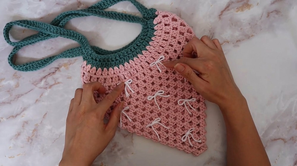 Crochet Strawberry Tote Bag