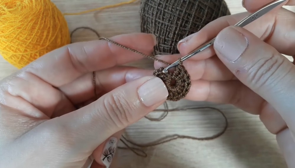 Crochet Sunflower Keychain