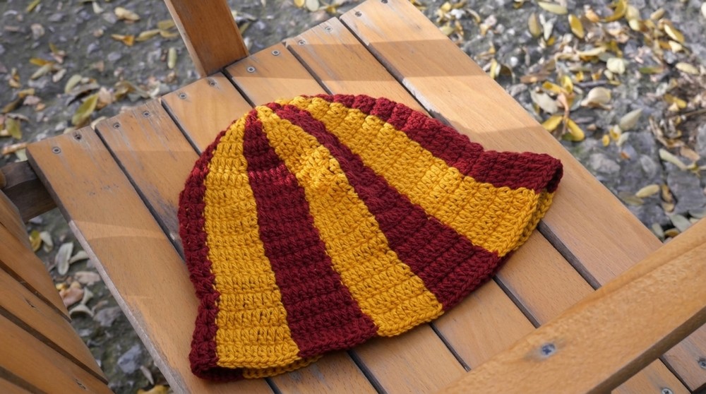 Crochet Striped Bucket Hat Pattern