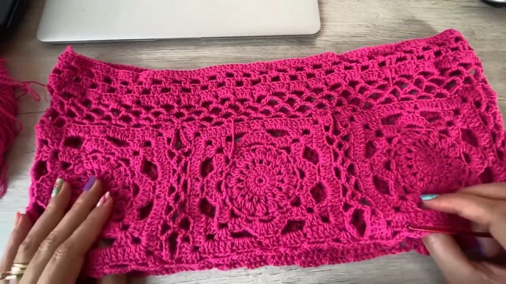 Crochet Ruffle Long Skirt