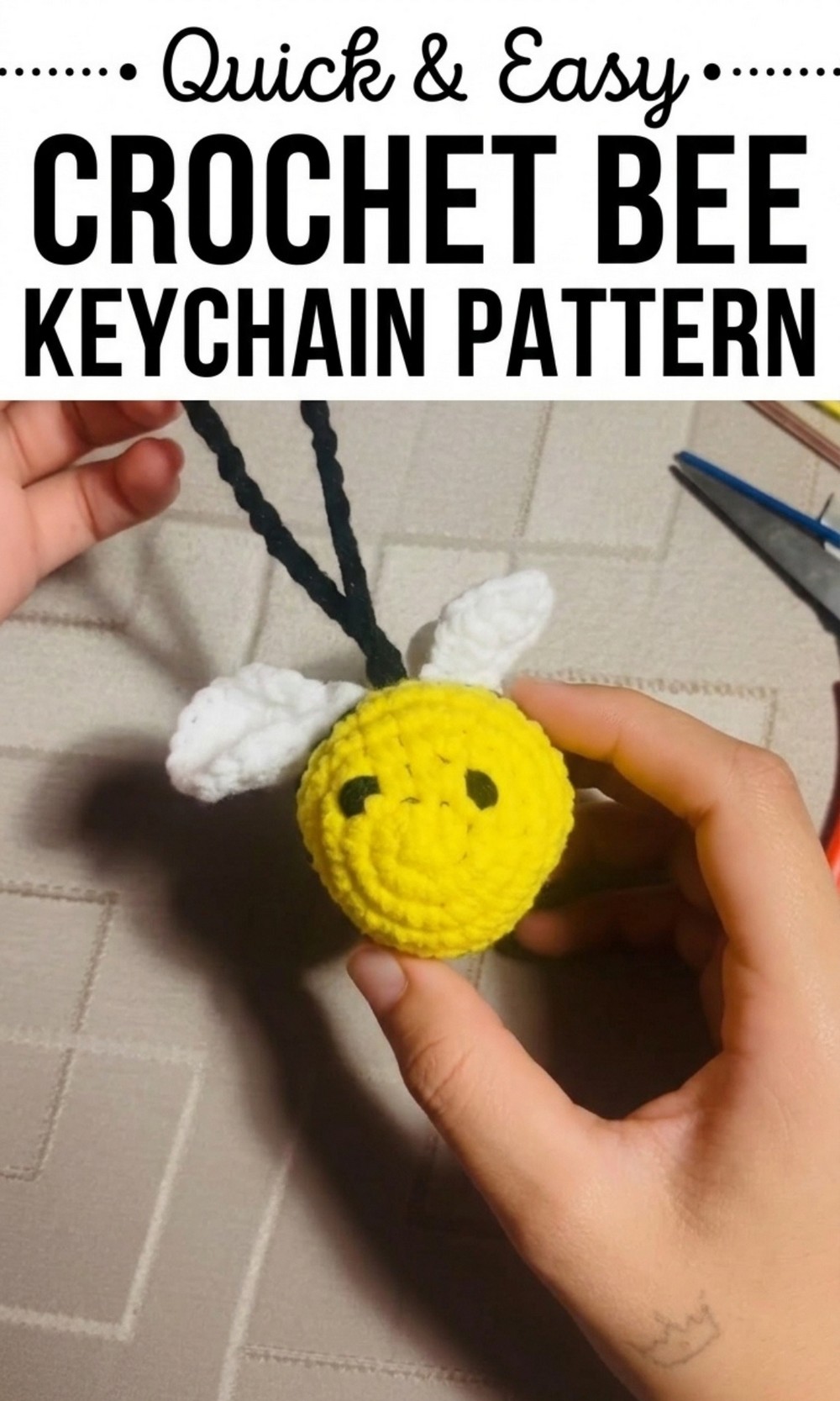Crochet Bee Keychain Pattern
