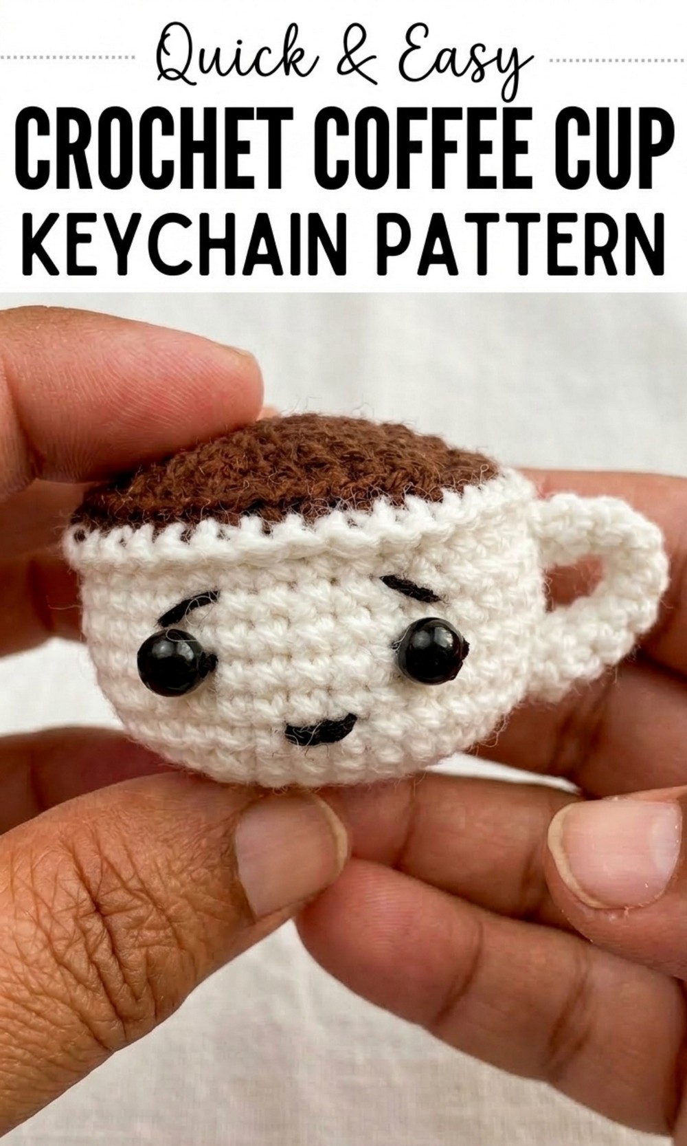 Crochet Coffee Cup Keychain