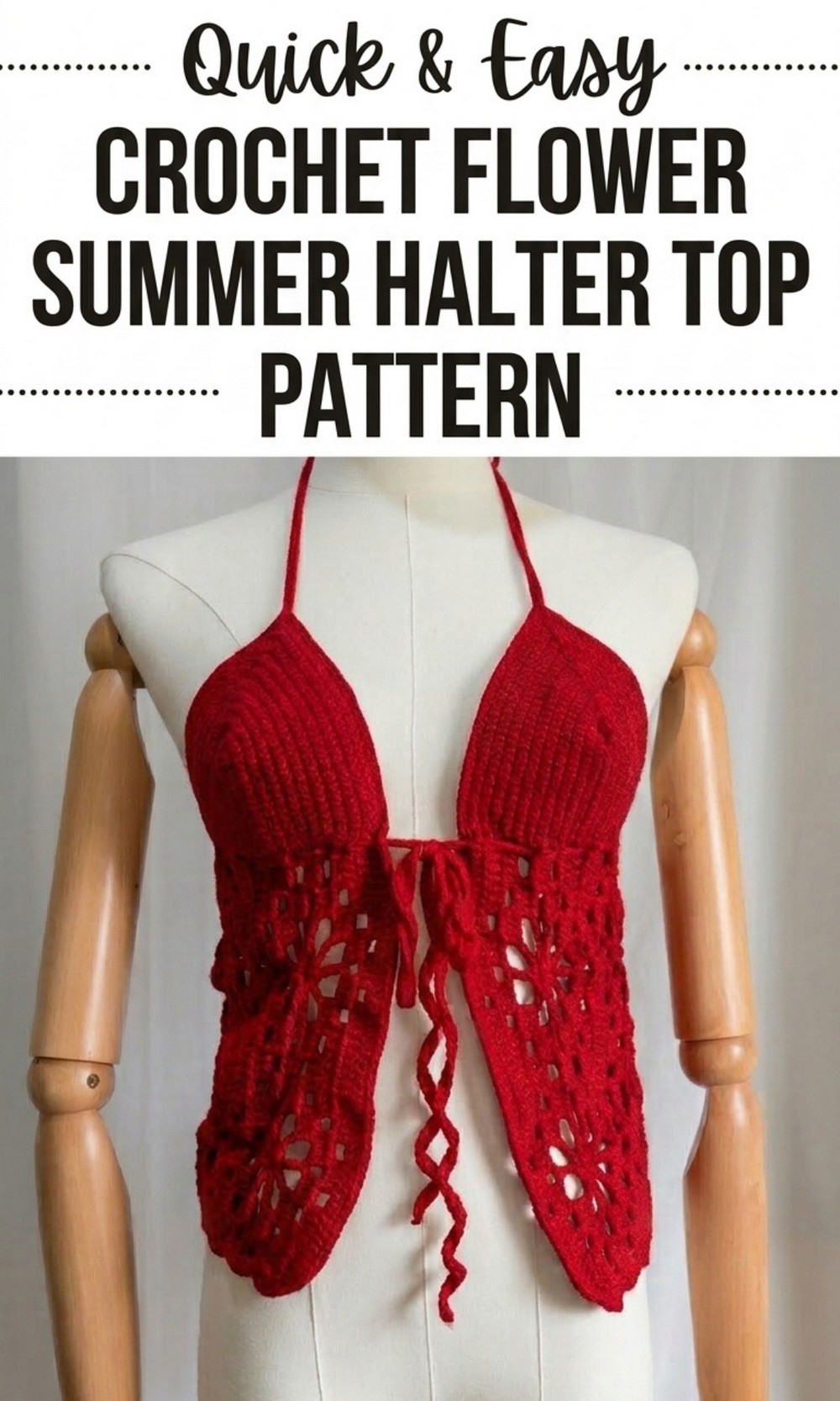Crochet Flower Summer Halter Top Pattern