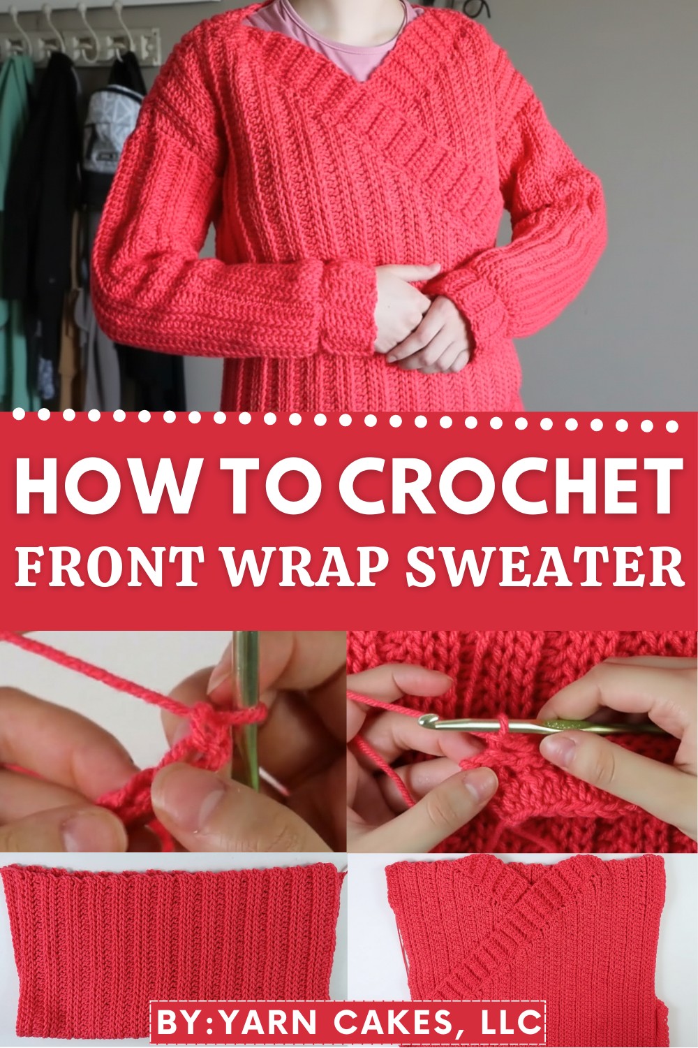 Crochet Front Wrap Sweater 