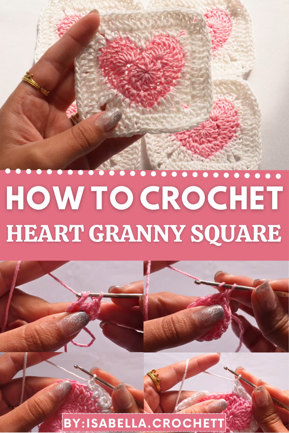 Crochet Heart Granny Square 