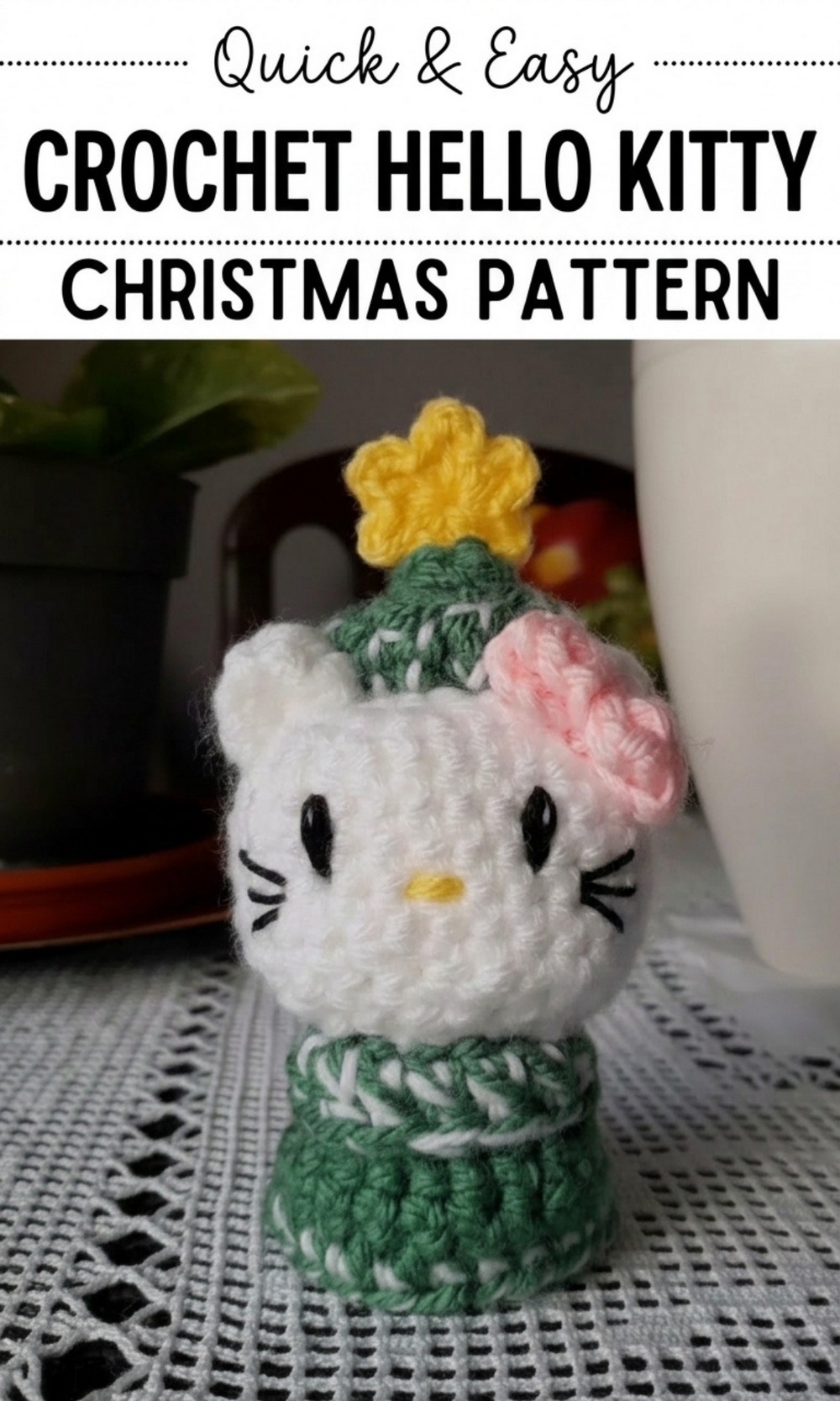 Crochet Hello Kitty Christmas Pattern