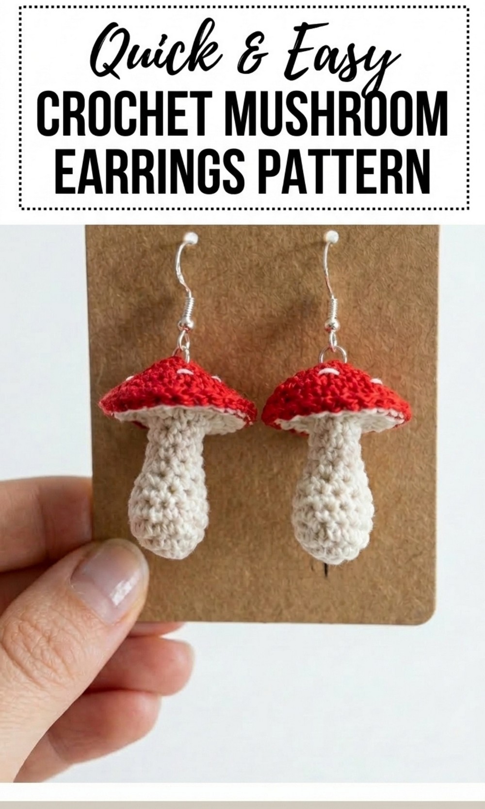 Crochet Mushroom Earrings Pattern