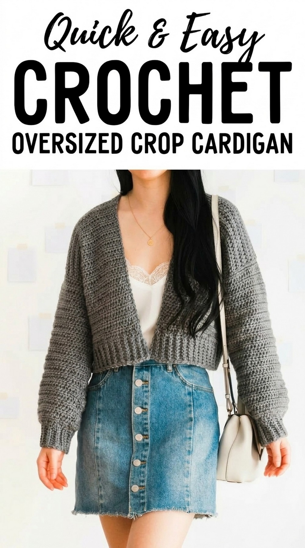 Crochet Oversized Crop Cardigan