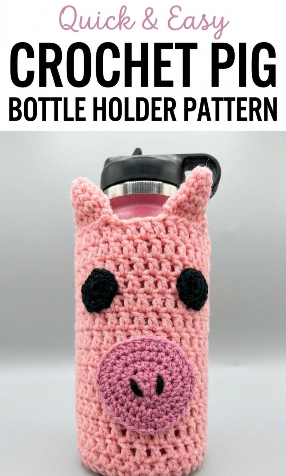 Crochet Pig Bottle Holder Pattern