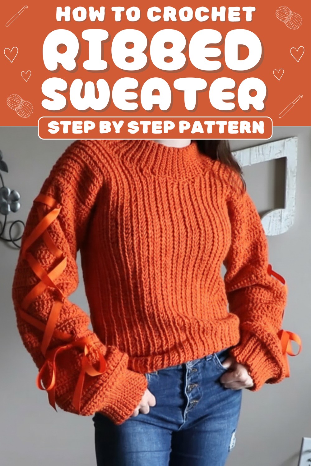 Crochet Fall Ribbed Sweater