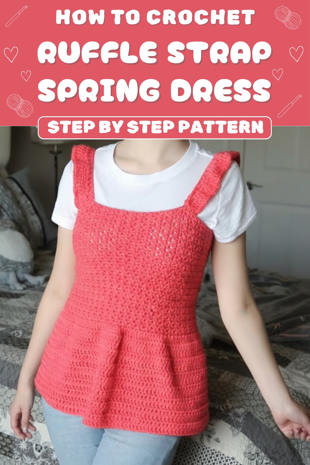 Crochet Ruffle Strap Spring Dress