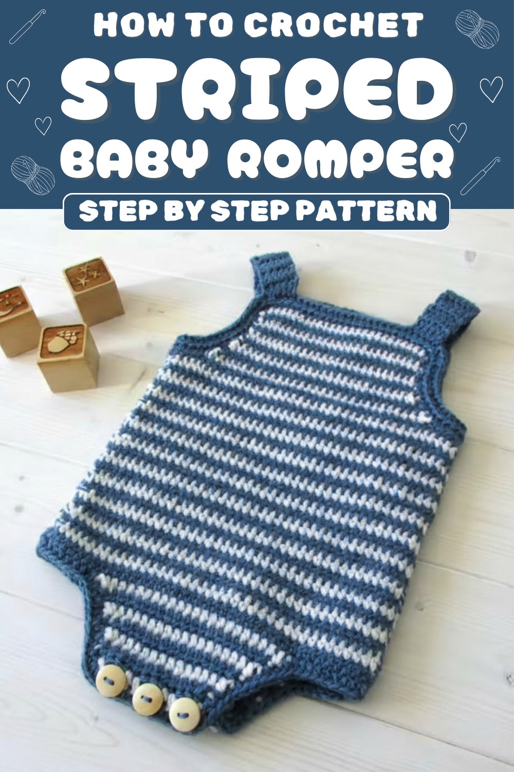 Crochet Striped Baby Romper 