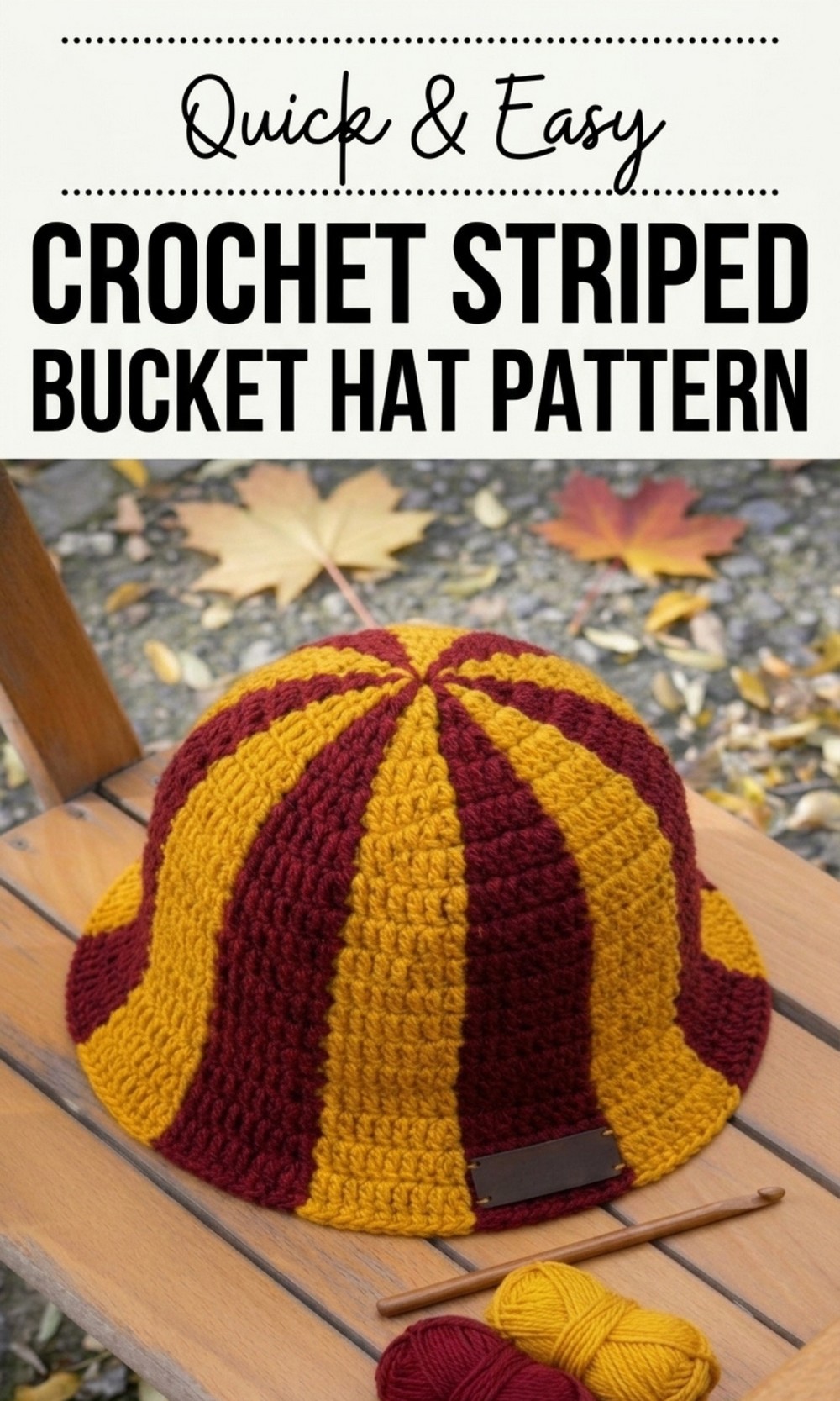 Crochet Striped Bucket Hat Pattern