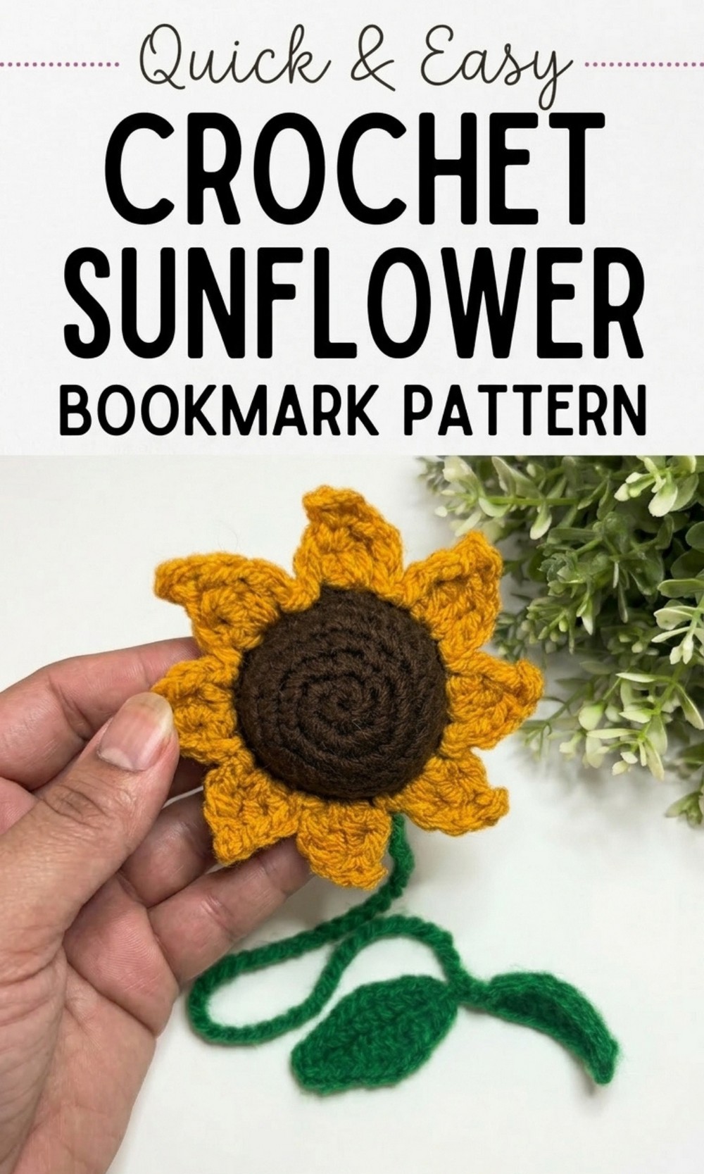 Crochet Sunflower Bookmark Pattern