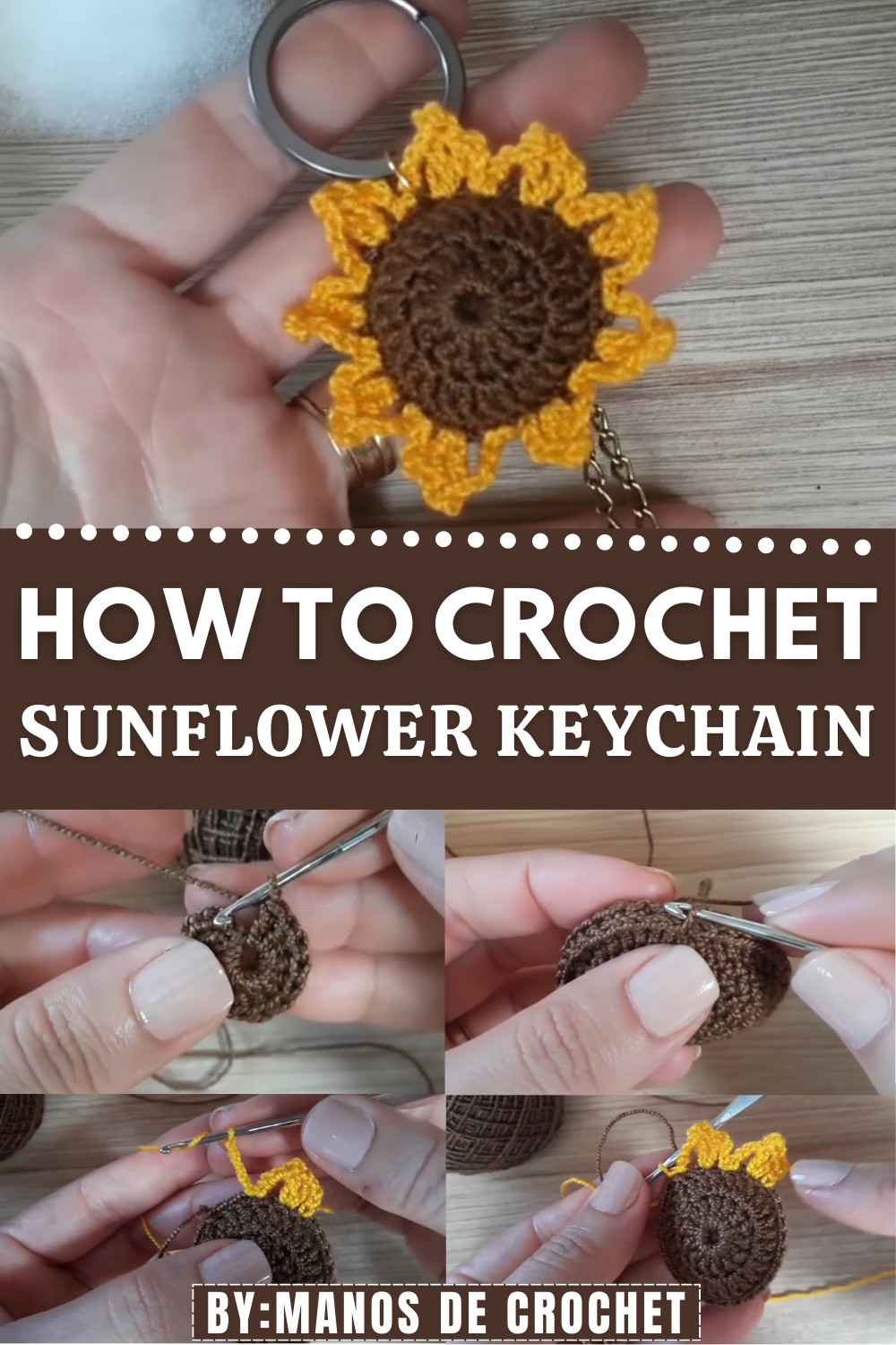 Crochet Sunflower Keychain
