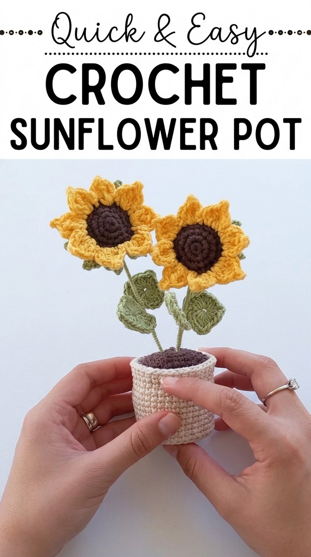Crochet Sunflower Pot