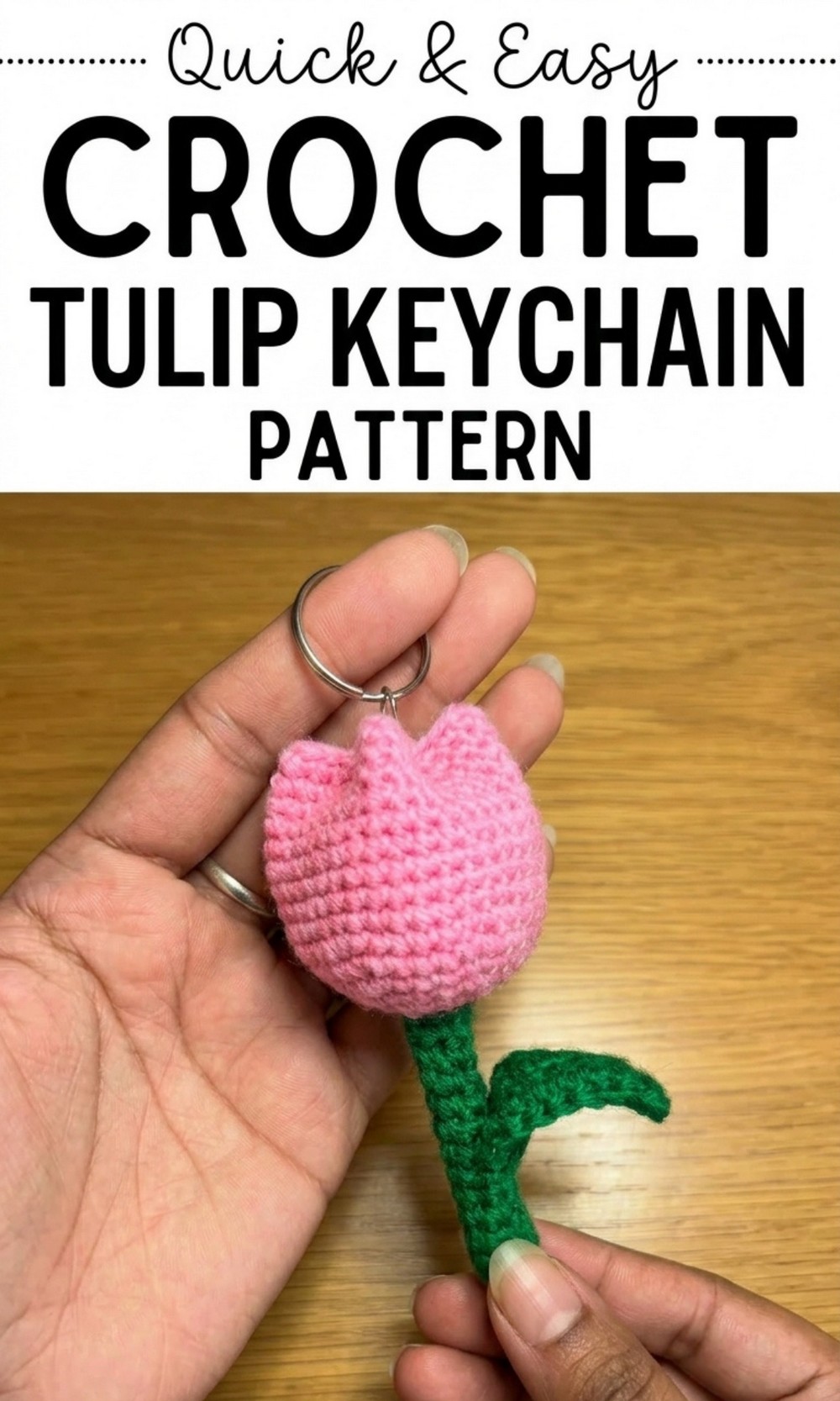 Crochet Tulip Keychain Pattern