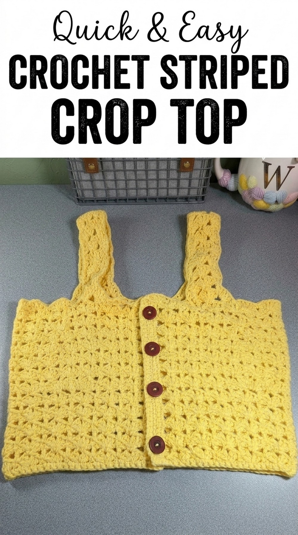 Crochet Striped Crop Top