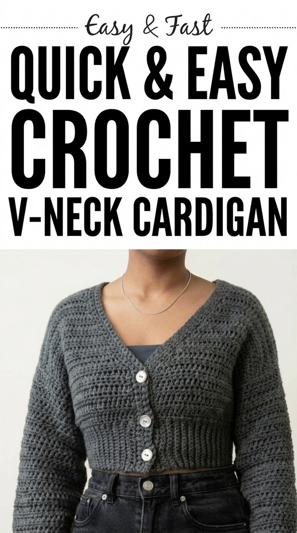 Crochet V-neck Cardigan