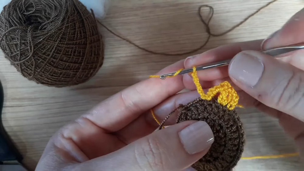 Crochet Sunflower Keychain