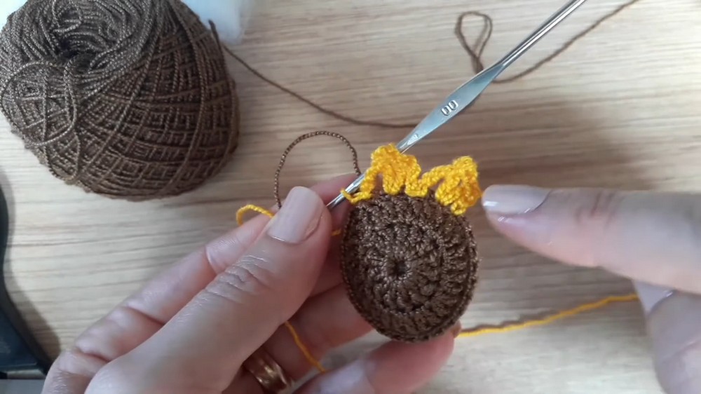 Crochet Sunflower Keychain