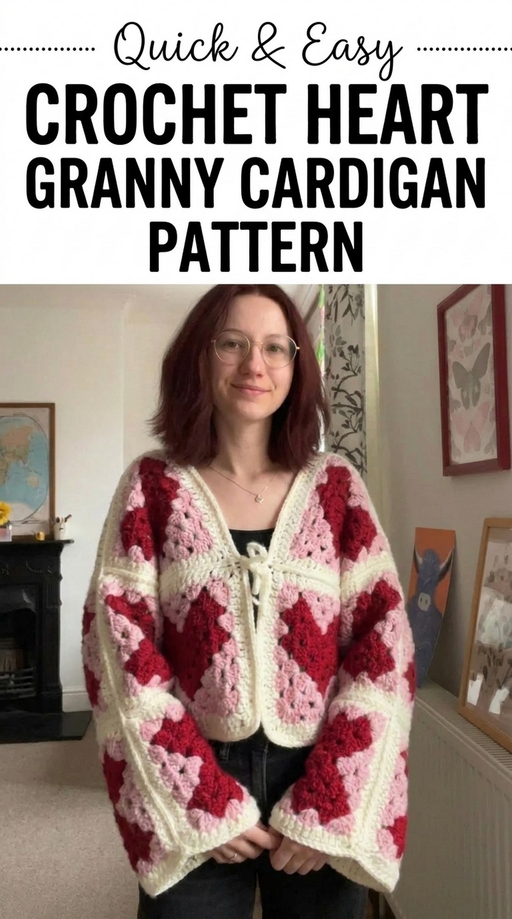 Crochet Heart Granny Cardigan Pattern