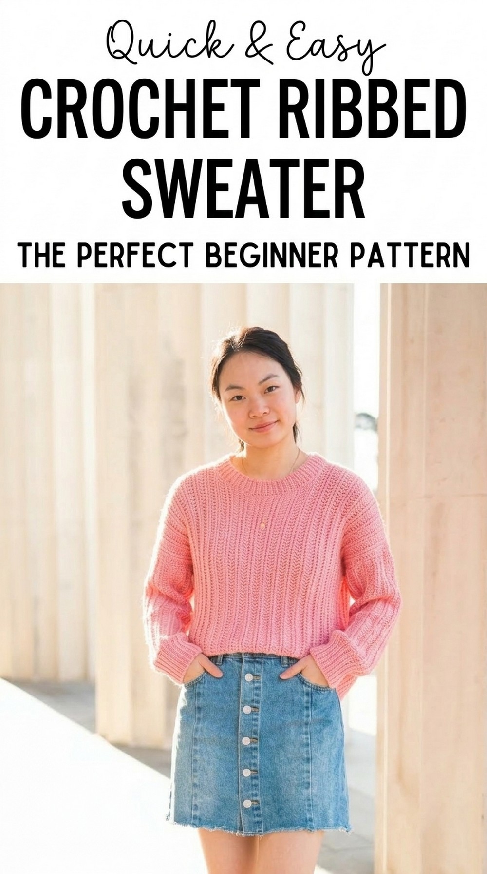 Crochet Ribbed Sweater