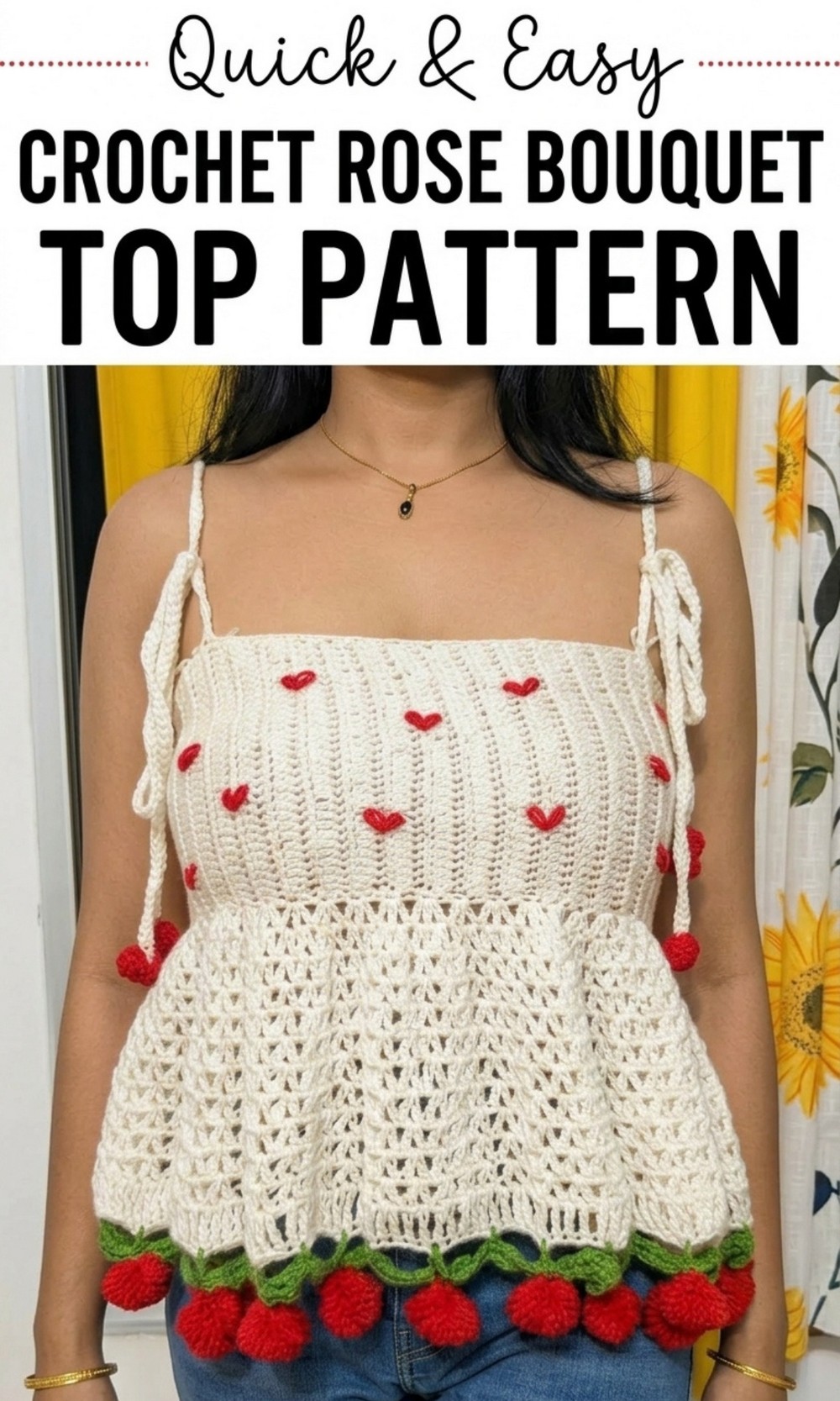 Crochet Rose Bouquet Top Pattern