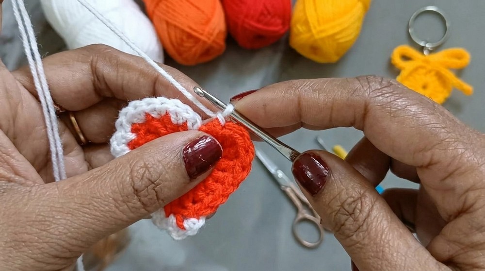 Crochet Bow Heart Keychain Pattern