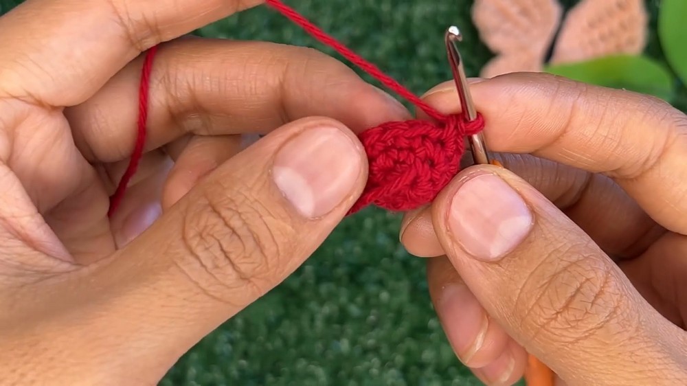 Crochet Strawberry Hair Clip Pattern