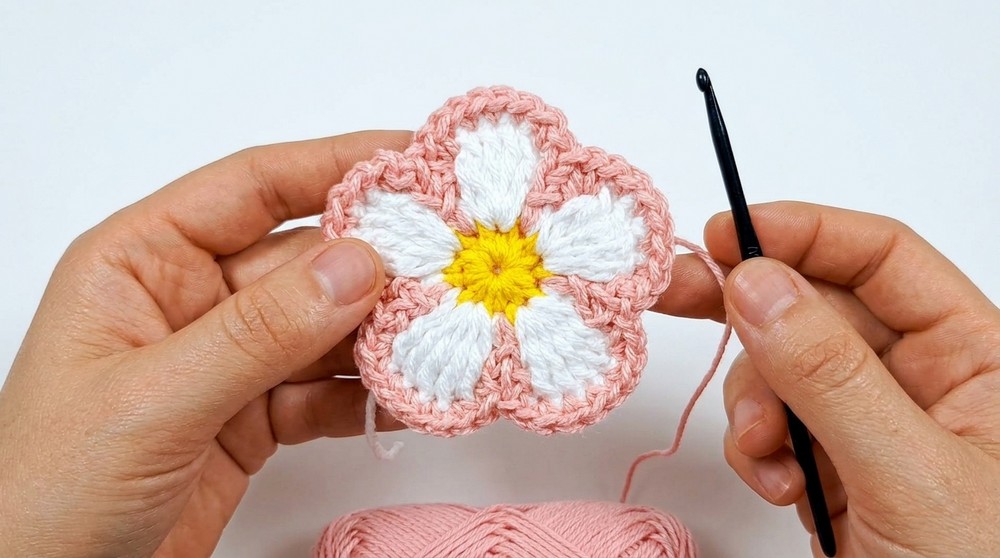 Crochet Flower Keychain Pattern