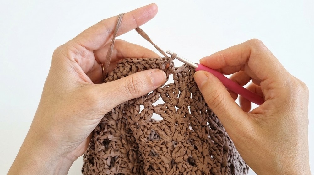 Crochet Raffia Bucket Hat Pattern