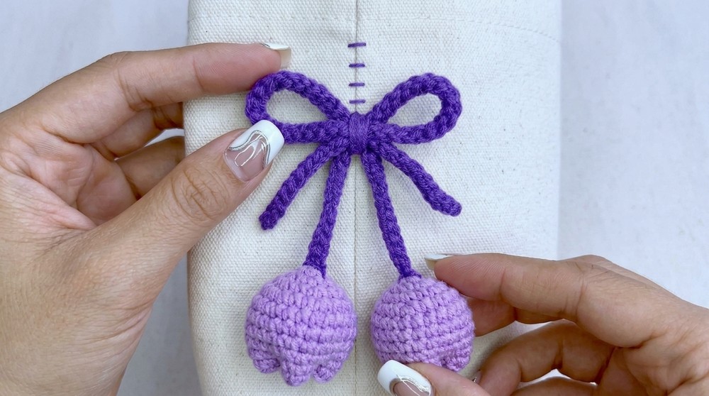 Crochet Double Tulip Keychain Pattern