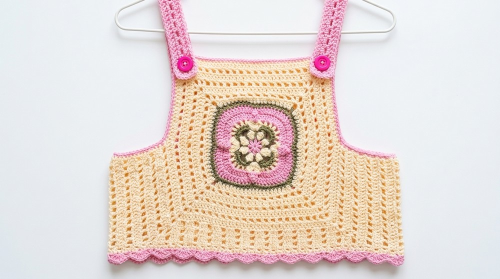 Crochet Cottagecore Floral Vest Pattern