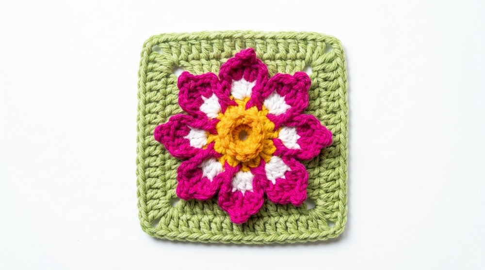 Crochet Flower Granny Square Pattern