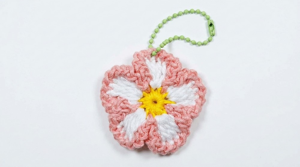 Crochet Flower Keychain Pattern