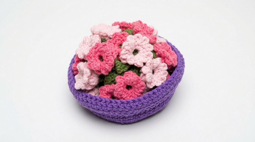Crochet Flower Coaster Pot Pattern