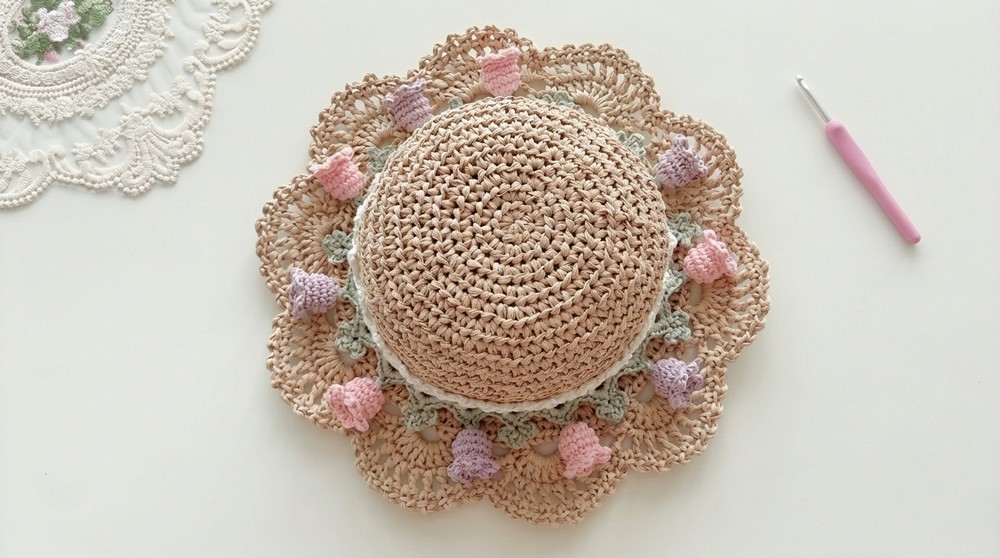 Crochet Raffia Sun Hat Pattern