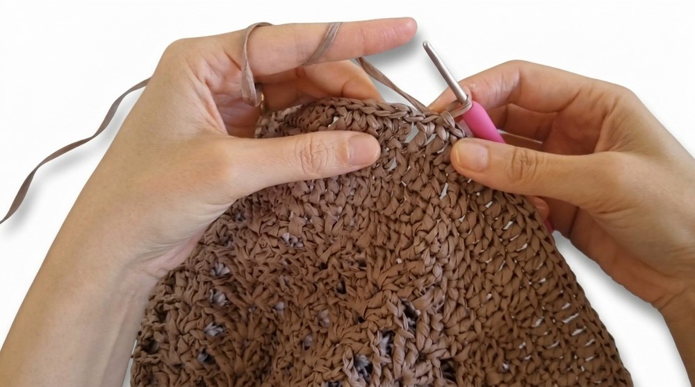 Crochet Raffia Bucket Hat Pattern