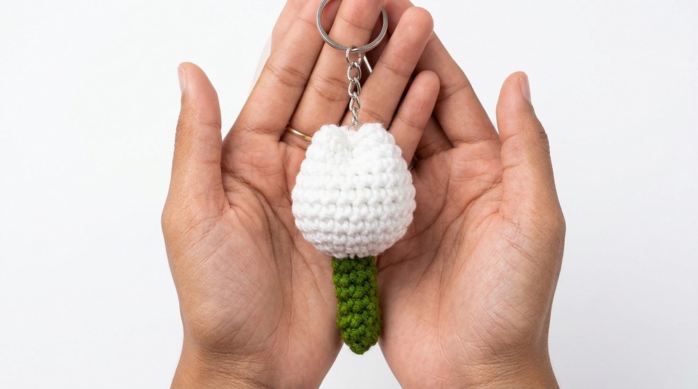 Crochet Tulip Keychain Pattern