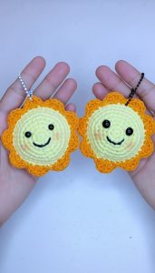 Crochet Sun Amigurumi Keychain Pattern