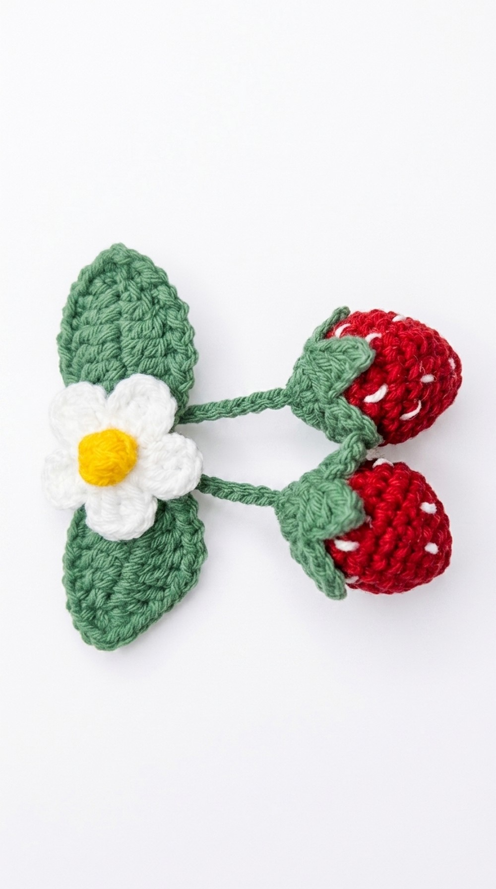 Crochet Strawberry Hair Clip Pattern