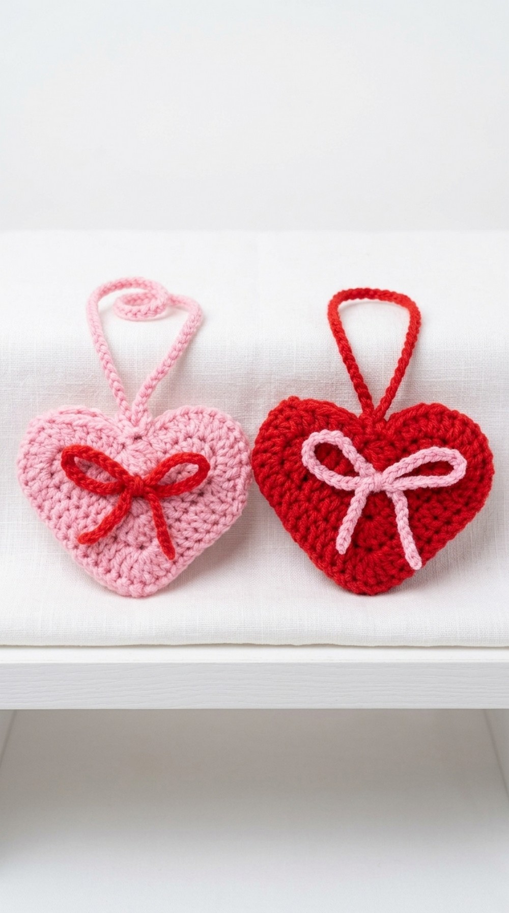 Crochet Heart Pouch Bow Pattern