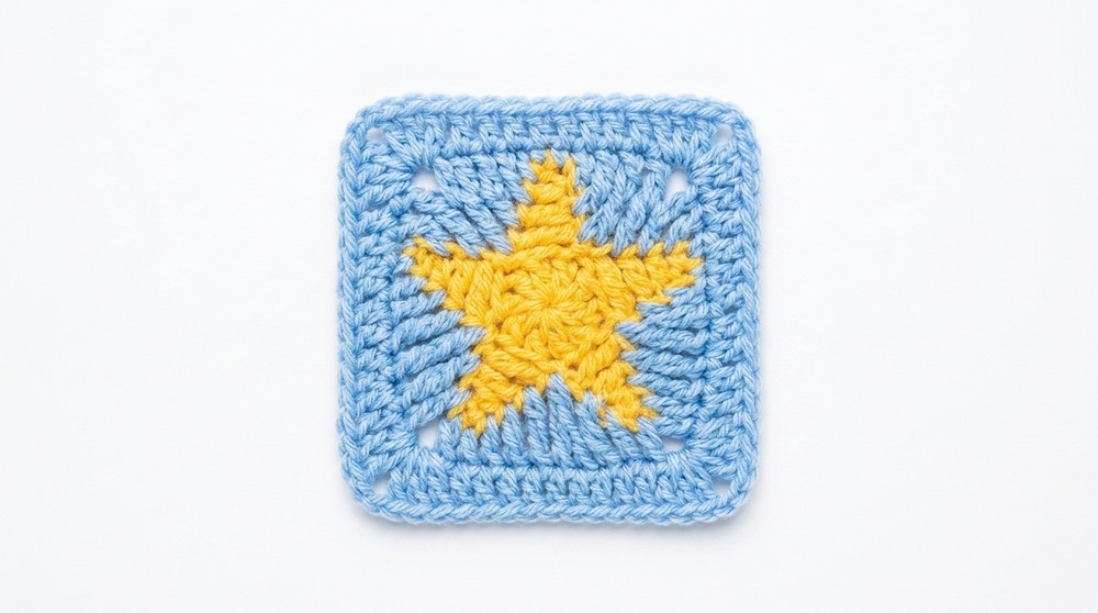 Crochet Star Granny Square Pattern